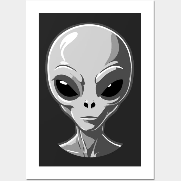 Grey Alien toon Wall Art by roswellboutique